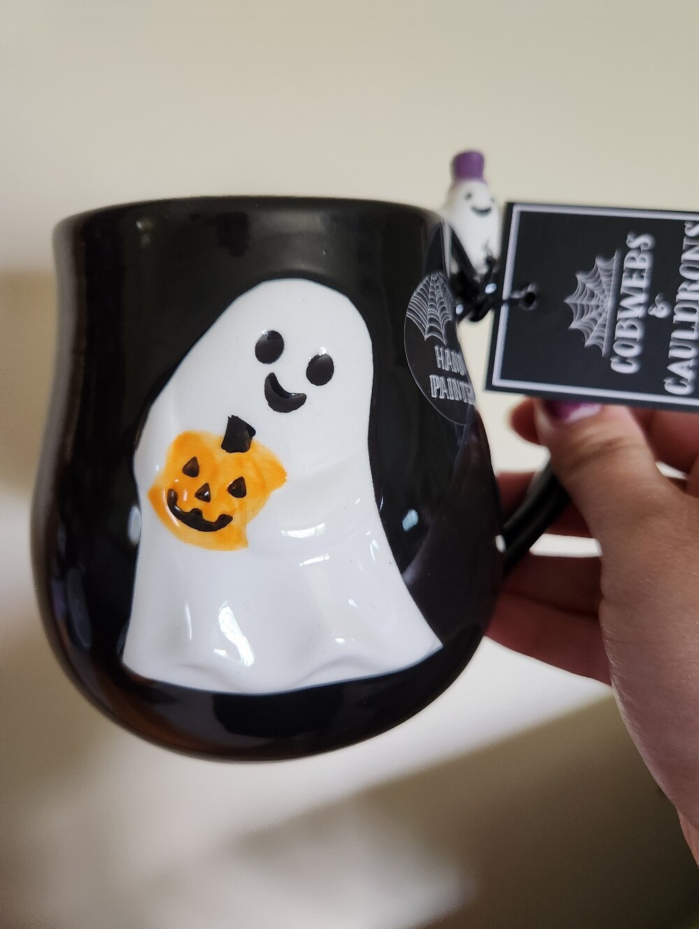 Halloween Ghost Mug Black NWT
